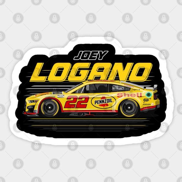 Joey Logano #22 Mustang Sticker by stevenmsparks